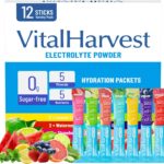 12 Sticks Electrolytes Powder Packets 7 Flavors Sugar Free Hydration Packets Liquid Daily IV Drink Mix, Low Sodium, Lemon Lime, Watermelon, Strawberry, Grape, Grapefruit, Lemon Cucumber, Mint