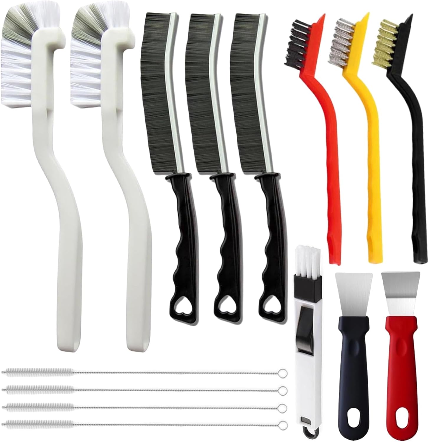 15Pcs Crevice Cleaning Brush Set, Hard Bristle Scrub Brushes Tools for Deep Cleaning Gap,Window Groove Cleaning Brush for Sliding Door Sill Tile Lines Shutter Corner Sink Teapot Bottle (1 Set)