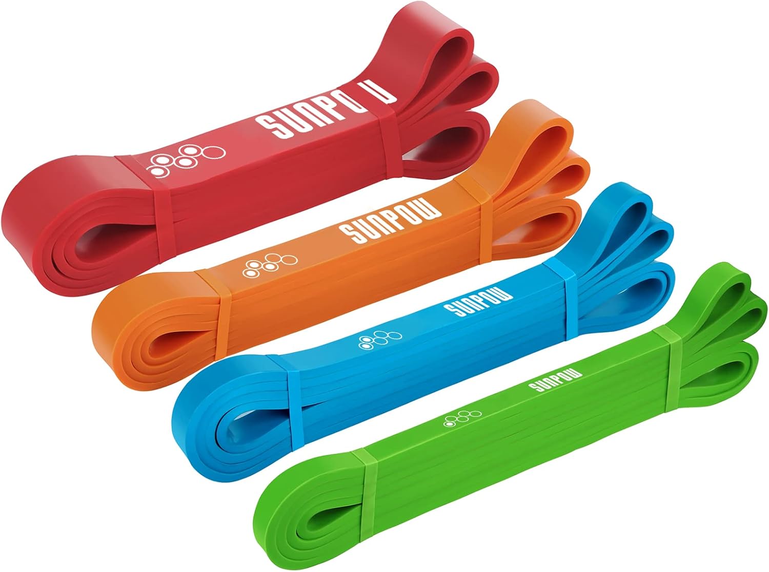 SUNPOW Pull Up Assistance Bands, Set of 5 Heavy Duty Resistance Bands for Men & Women, Natural Latex Exercise Bands for Pull-Up Progression, Home Workout, Strength Training, Mobility & Stretching