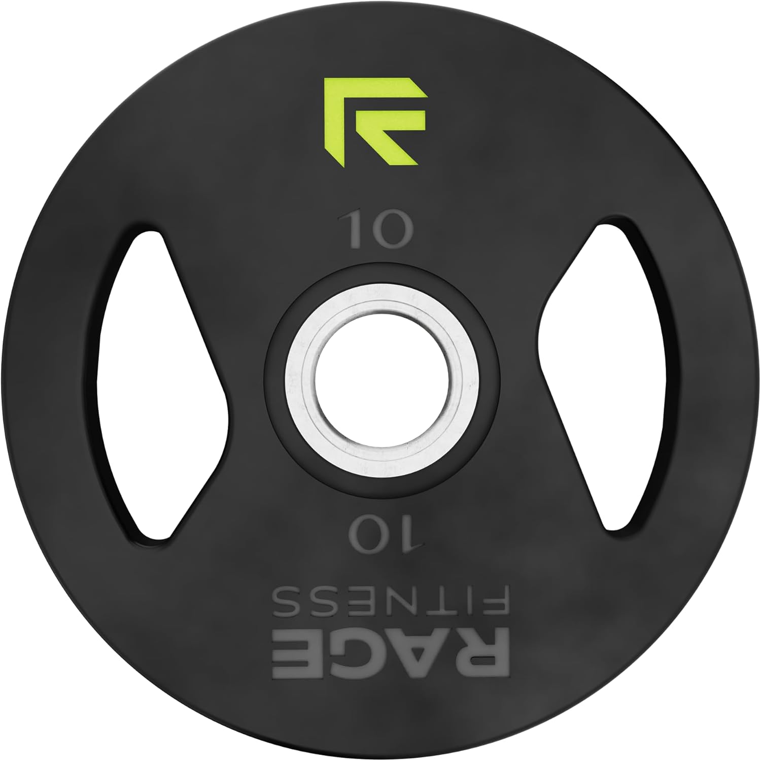 Rage Fitness Cast Iron Weight Plates, Rubber Coated, 2″ Steel Insert (5lb, 10lb, 25lb, 45lb – SOLD INDIVIDUALLY), Rubber Weight Plates for Strength Training, Bench Press, Squats, Powerlifting