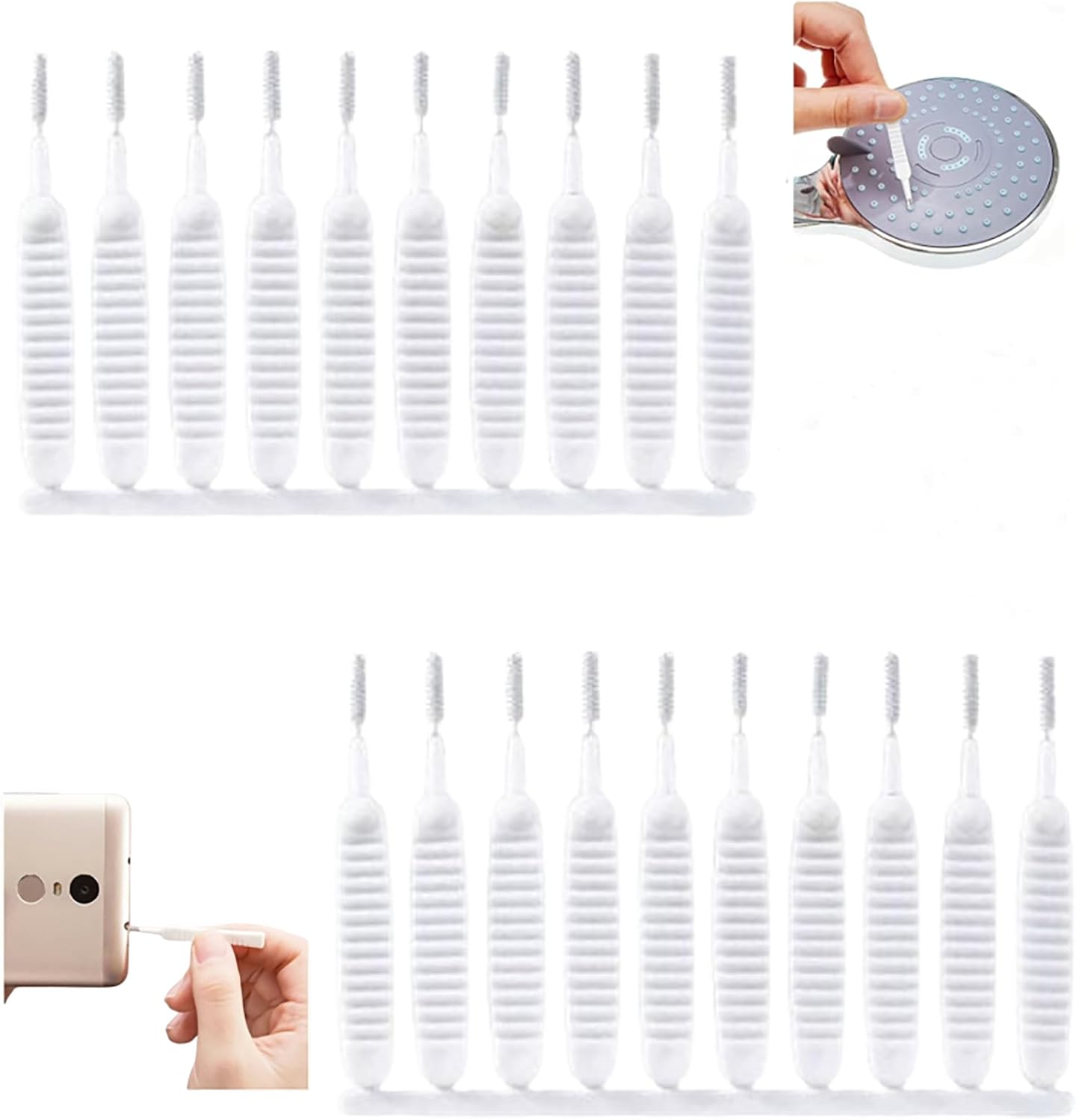 Gap Hole Anti-Clogging Cleaning Brush, 2025 Upgrade Shower Head Brush Shower Head Cleaning Brush Shower Head Cleaner Tool Multifunctional Shower Head Cleaning Brushes for Household Bathroom (20Pack)
