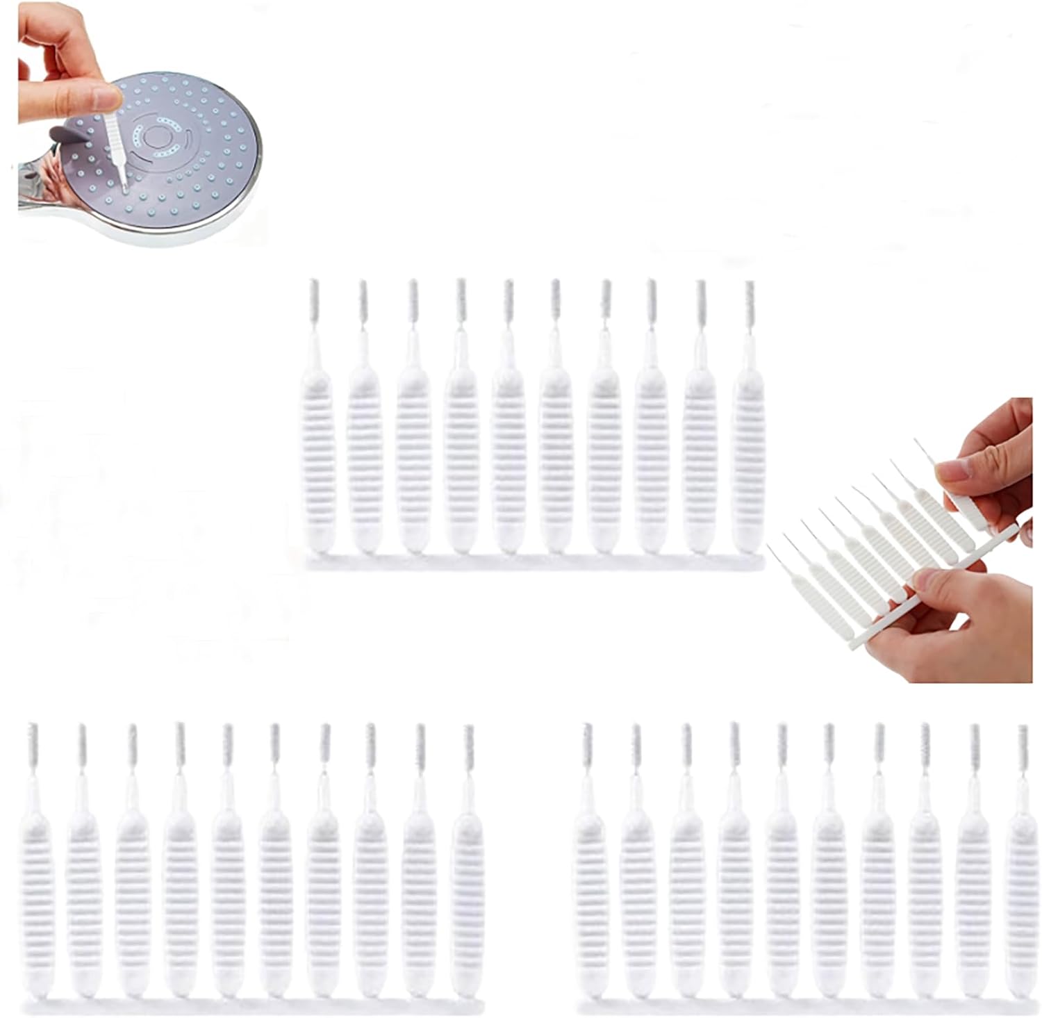 Gap Hole Anti-Clogging Cleaning Brush, 2025 Upgrade Shower Head Brush Shower Head Cleaning Brush Shower Head Cleaner Tool Multifunctional Shower Head Cleaning Brushes for Household Bathroom (30Pack)