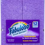 Fabuloso Scratch-Free Kitchen Dish Sponges, Purple Cellulose Scrubber Sponge with Scouring Pad for Dishes, Pots, Pans, Counters and Sinks, Tough on Messes, 4.25 x 2.75 x 1.25 in, 12 Count