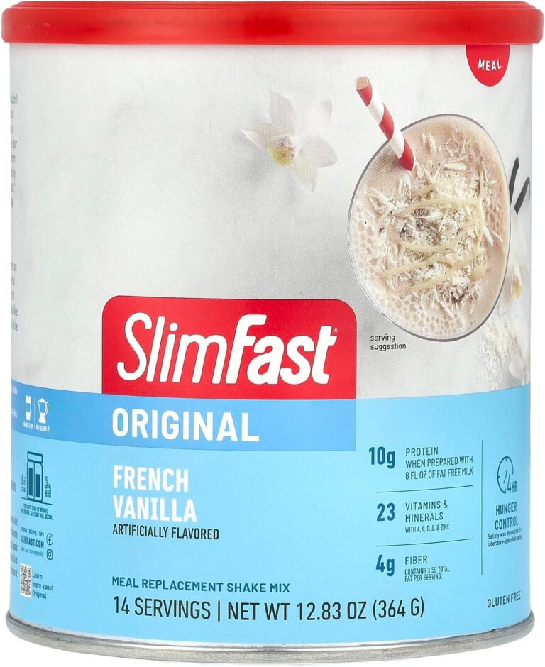 SlimFast Meal Replacement Powder, Original French Vanilla, Weight Loss Shake Mix, 10g of Protein, 14 Servings (Packaging May Vary)