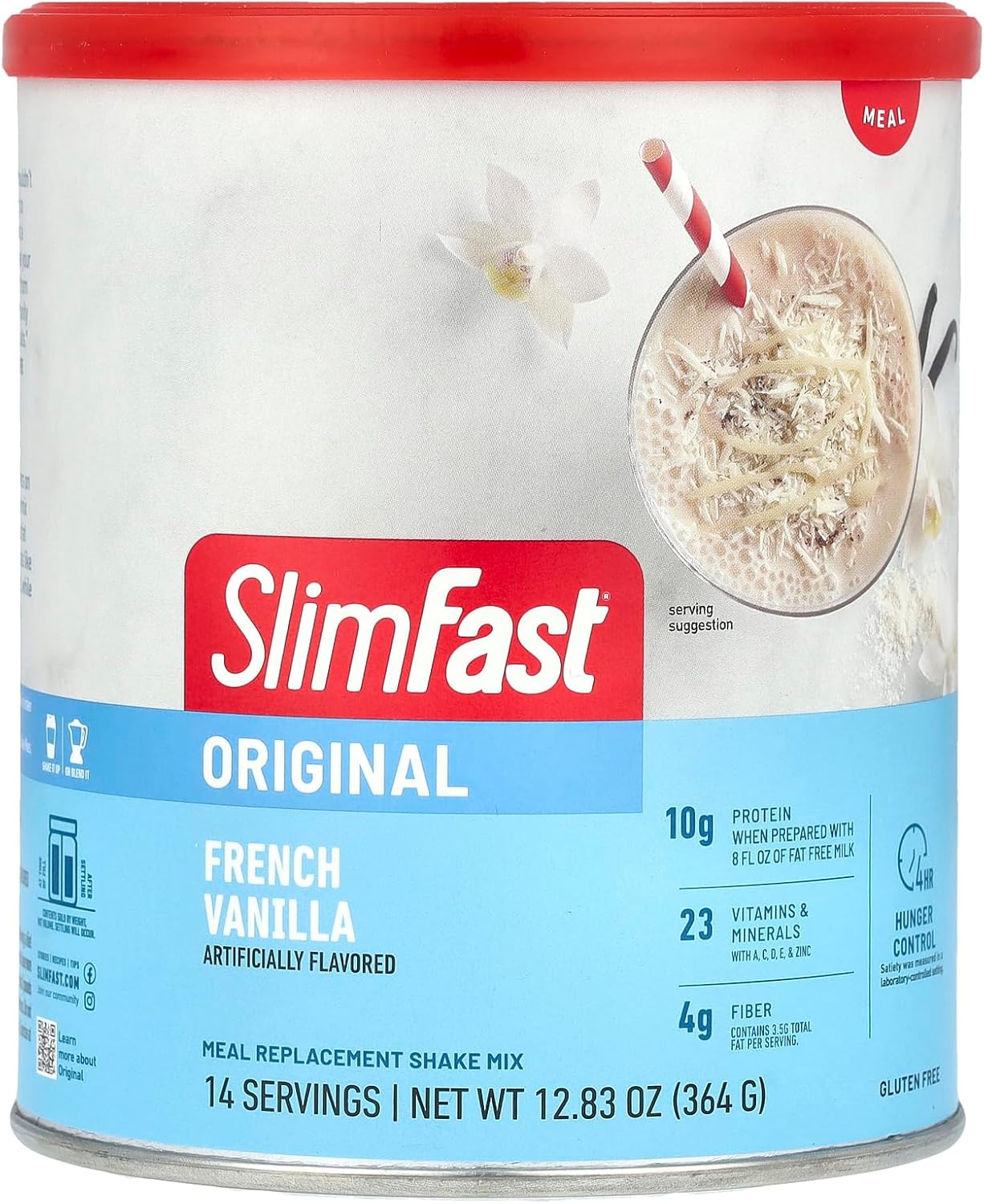 SlimFast Meal Replacement Powder, Original French Vanilla, Weight Loss Shake Mix, 10g of Protein, 14 Servings (Packaging May Vary)