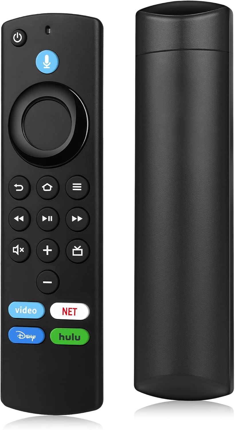 Replacement Remote for FireStick (2nd Gen, 3rd Gen, Stick 4K Max, 4K, Lite), Compatible with Fire Smart TV Cube, Hisense, Insignia, Toshiba Smart TV, with Voice Control