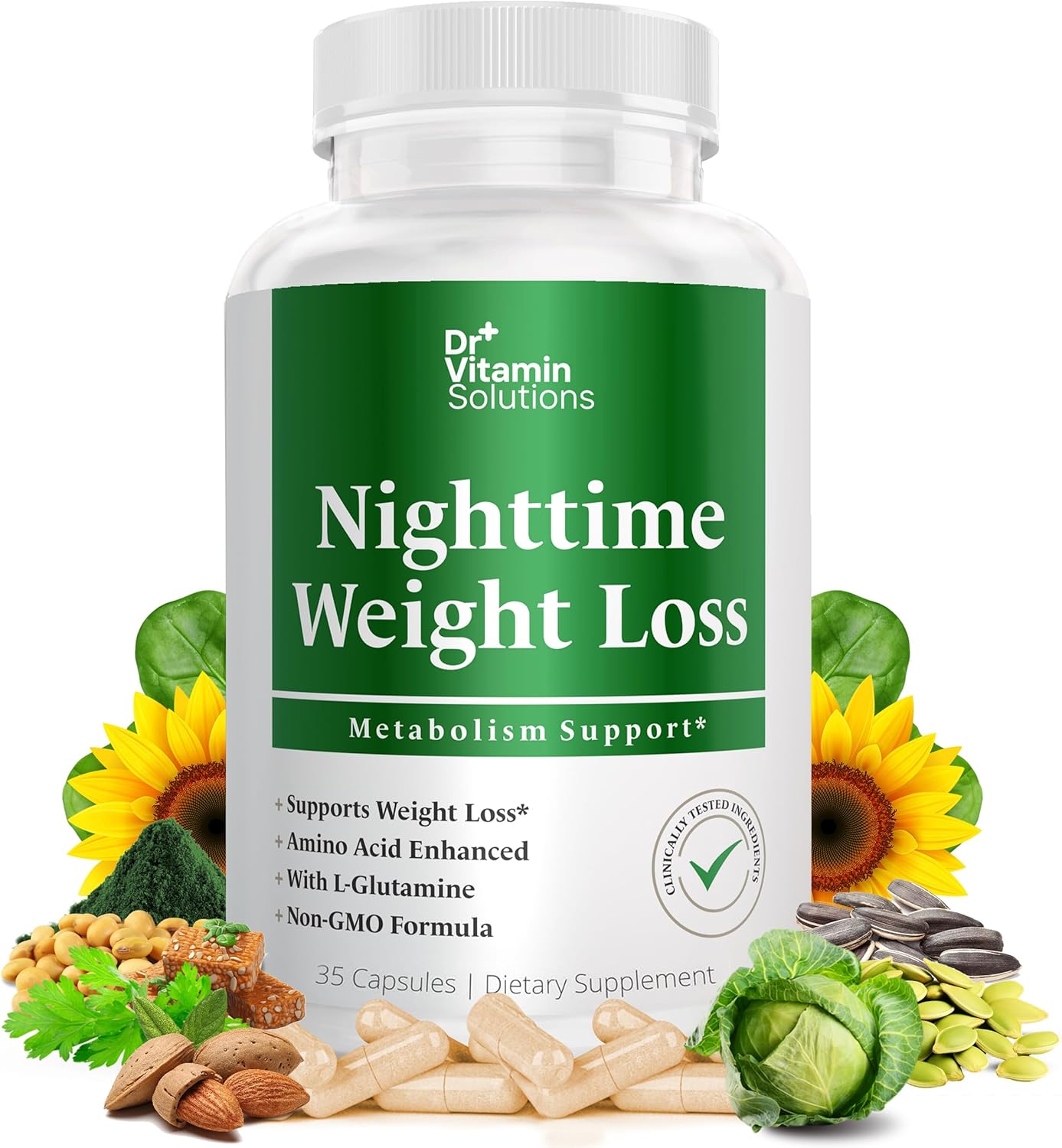 Nighttime Fat Burner Supplements – Appetite Suppressants for Weight Loss – Night-Time Fat Burner for Women & Men – Metabolism Booster Weight Loss Pills – 35 Capsules