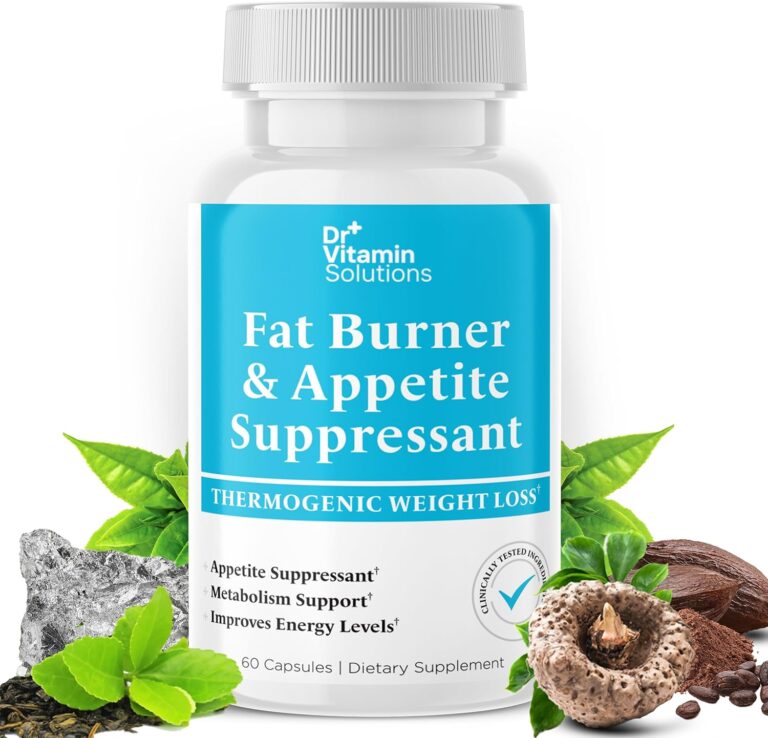 Fat Burner for Women & Men - Appetite Suppressant for Weight Loss - Pills w/Metabolism Booster Thermogenic Weight Loss Supplement - Includes Chromium & Green Tea Extract - 60 Capsules