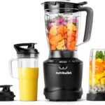 nutribullet SmartSense Blender Combo, 1400W, 64oz Pitcher, 32oz & 24oz Cups, 5-Speed, Smoothies, Ice and Frozen Fruit, Nut Milk, Soup, Matte Black, NBF50700AK