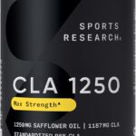 Sports Research CLA - 1250mg with Active Conjugated Linoleic Acid for Men and Women | Non-GMO, Soy & Gluten Free - 95% (180 Softgels)…