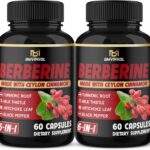(2 Packs) Berberine Supplement Plus Ceylon Cinnamon, Turmeric - 120 Capsules - Supports Immune Function - Berberine HCl Supplement Pills - 4 Months Supply