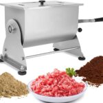 20 lb Manual Tilting Meat Mixer, 3.5 Gallon Stainless Steel Sausage Mixer for Burger, Jerky & Seasoning, Heavy Duty with Removable Paddle & Non-Slip Base, Compact Countertop Design