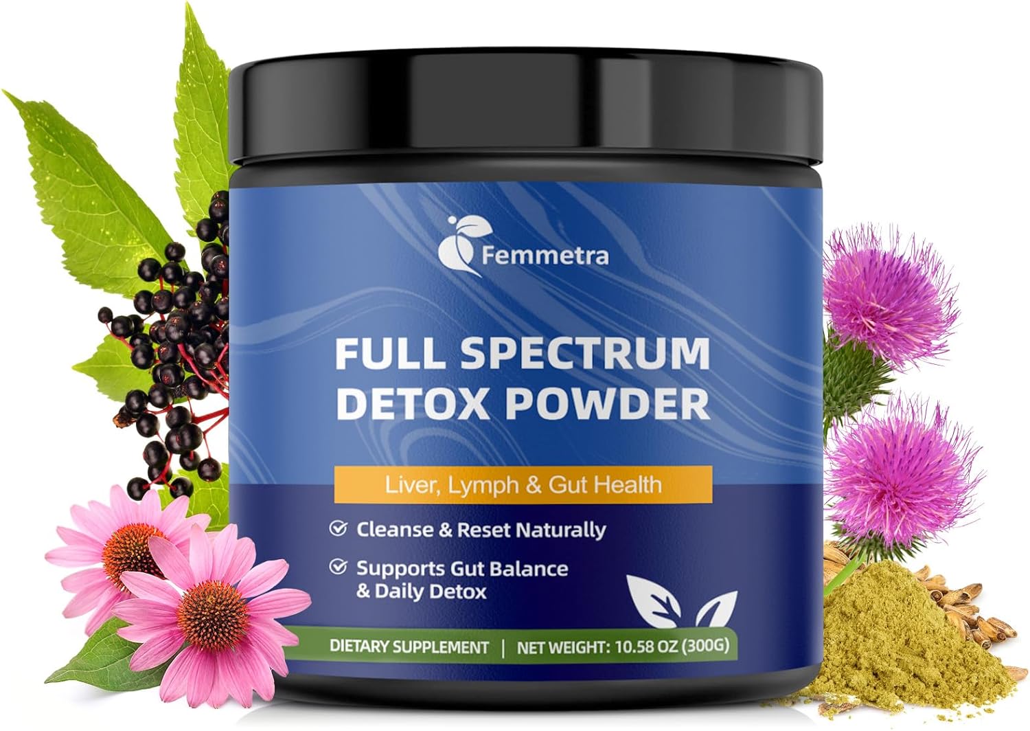 29-in-1 Full Spectrum Detox Powder | 5-Step Total-Body Reset for Liver, Lymphatic, Colon & Gut Support | Potent Earthy Taste from Natural Ingredients | 30 Servings