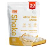 310 Nutrition All-In-One Plant-Based Meal Replacement Shake – High-Fiber Protein with Probiotics, Digestive Enzymes & Adaptogens – Vegan, Low Carb, Keto Friendly Superfood Blend – Banana Cream Pie – 28 Servings