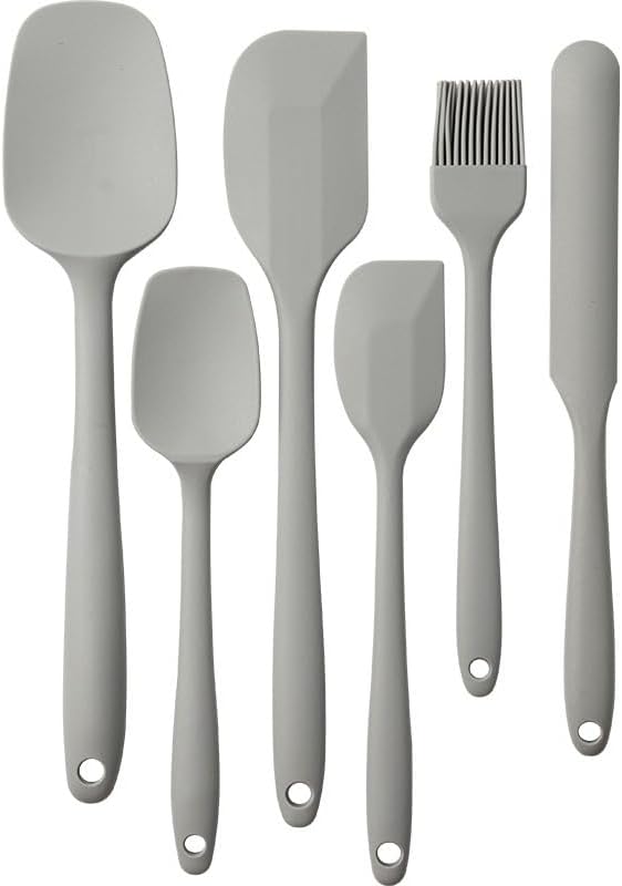 6 Pieces Silicone Spatula Set, Food Grade Rubber Spatula with Ergonomic Grip, Rubber Spatulas Silicone Heat Resistant Spatula Set for Kitchen Use, BPA Free Dishwasher Safe