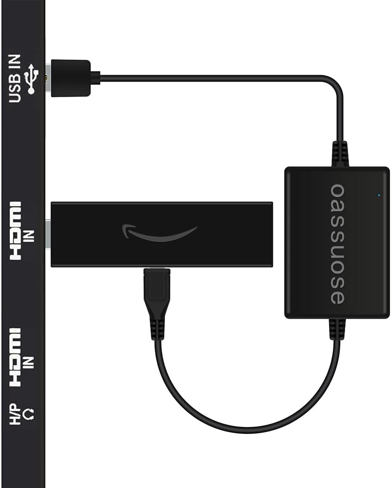 Oassuose USB Power Cable Adapter for Fire TV Stick,Powers Streaming TV Sticks Directly from T V USB Port(Eliminates AC Adapter and Very Long Power Cable)
