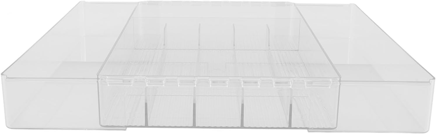 VILLCASE Expandable Kitchen Utensil Storage Holder Drawer Organizer Tray Medium Cutlery Flatware Organizer Box for Home Kitchen for Drawer and Household Items
