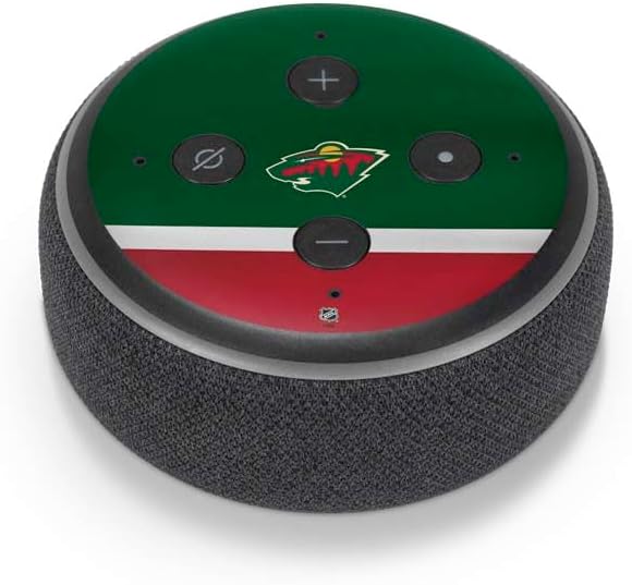 Skinit Decal Audio Skin Compatible with Amazon Echo Dot 3 – Officially Licensed NHL Minnesota Wild Jersey Design