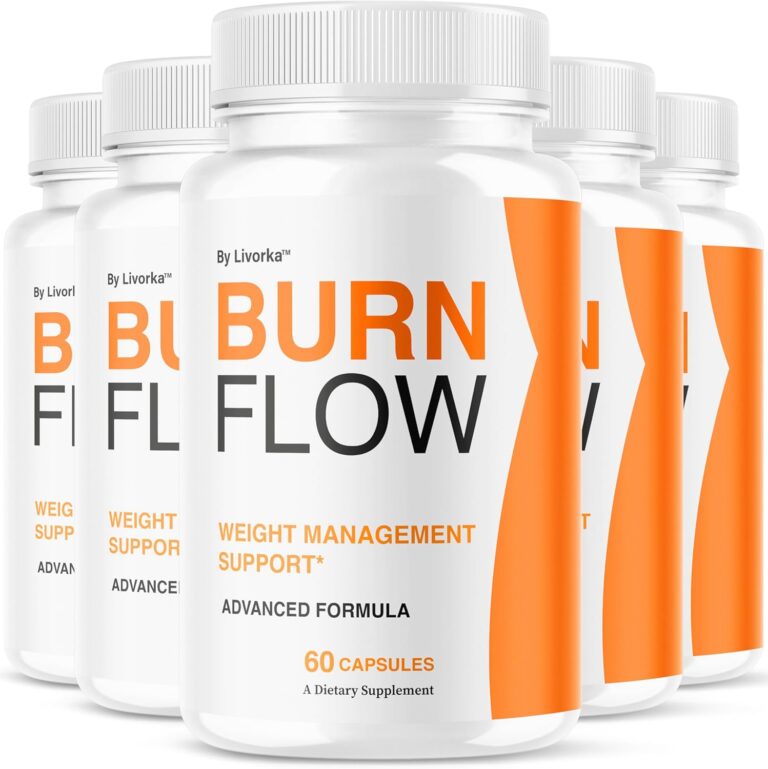 (5 Pack) Burn Flow Capsules - Official Burn Flow Loss Capsules Premium Supplement Support Healthy Digestion, BurnFlow Pills Advanced Formula for Overall Health & Wellness, 300 Capsules for 5 Months