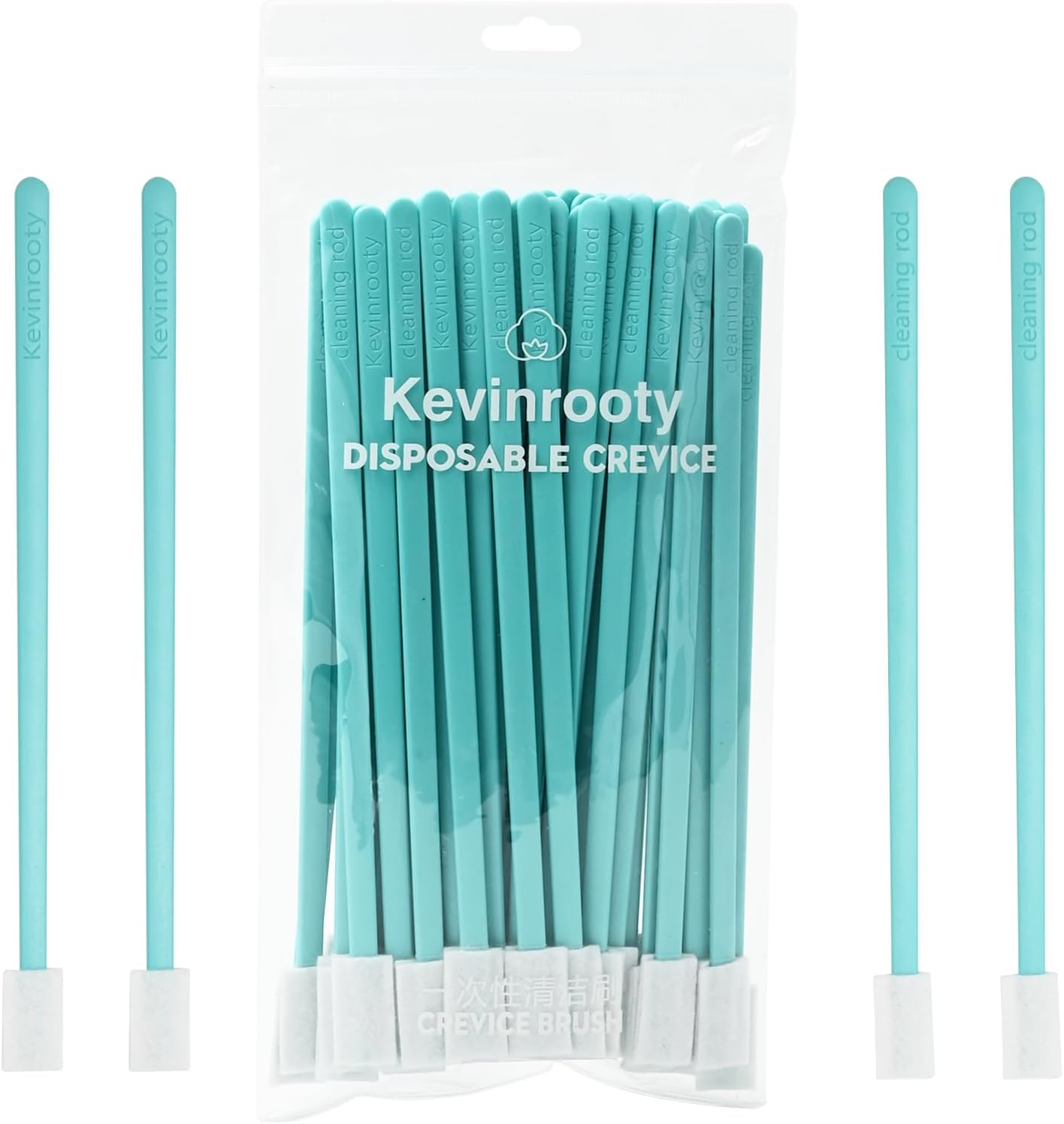 50PCS Disposable Crevice Cleaning Brush Kit, Disposable Toilet Brush, Window Sill, Keyboard, Car AC Cleaner (Blue)