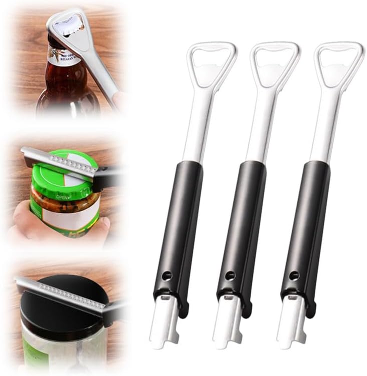 Adjustable Jar Opener for Weak Hands, 2024 New Adjustable Multifunctional Stainless Steel Can Opener, PortableJar Lid Gripper, Manual Jar Bottle Cap Opener for Home Kitchen Gadgets(3pcs)