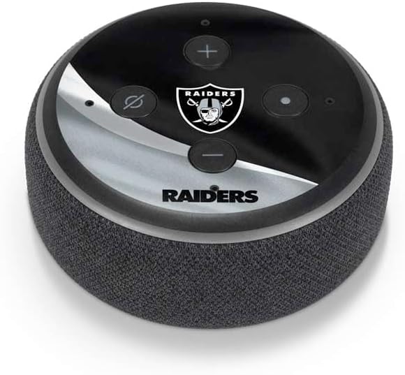 Skinit Decal Audio Skin Compatible with Amazon Echo Dot 3 – Officially Licensed NFL Las Vegas Raiders Design