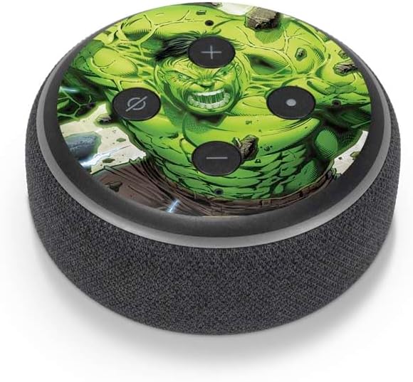Skinit Decal Audio Skin Compatible with Amazon Echo Dot 3 – Officially Licensed Marvel Hulk Green Goliath Design