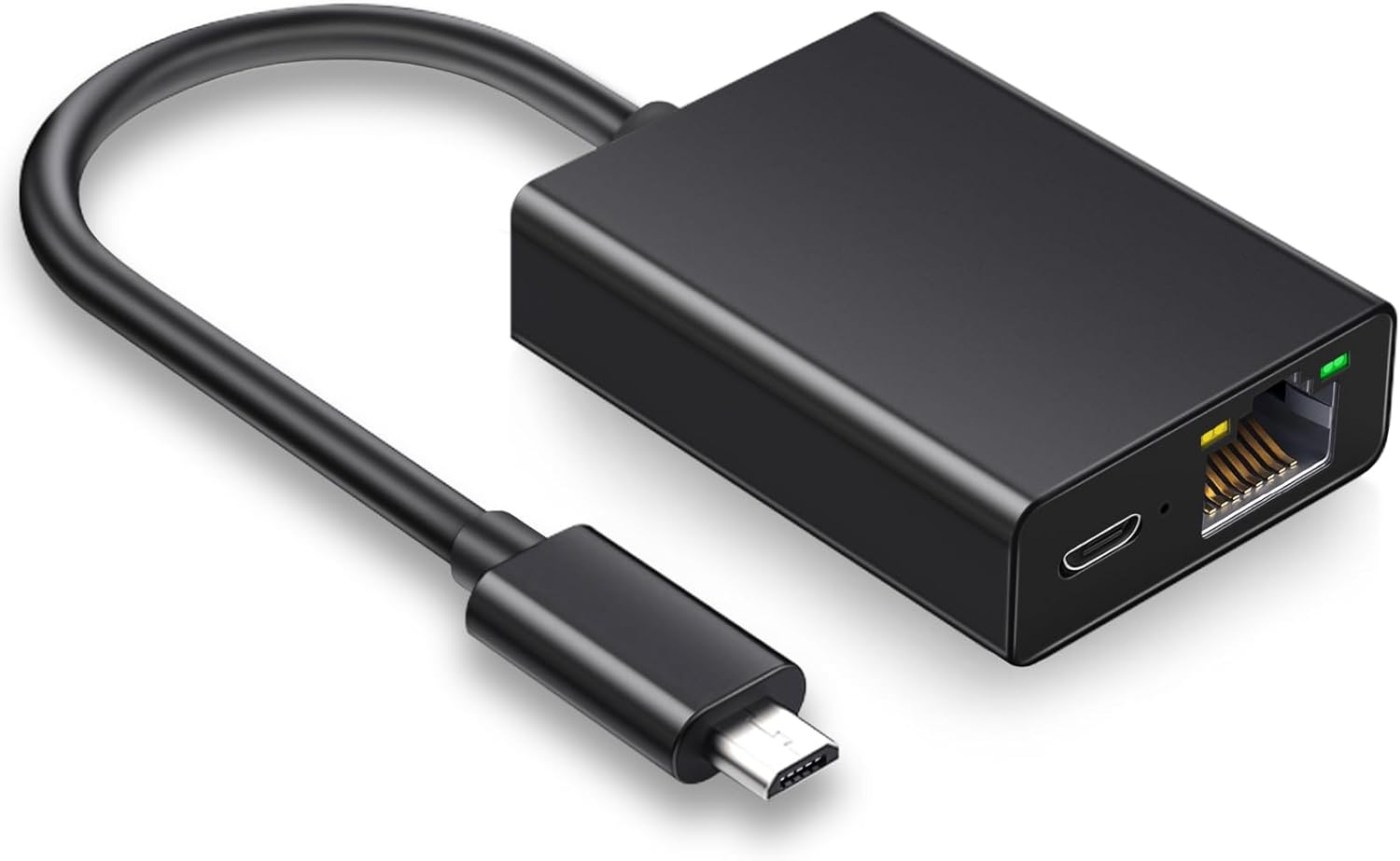 YEZriler Ethernet Adapter for Fire TV Stick, Micro USB to RJ45 Ethernet Adapter Compatible with Fire TV Stick/4K/4K Max, Cube, Chromecast Ultra Audio – Black