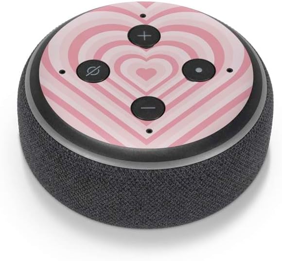 Skinit Decal Audio Skin Compatible with Amazon Echo Dot 3 – Officially Licensed Pink Heart Pattern Design