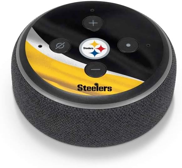 Skinit Decal Audio Skin Compatible with Amazon Echo Dot 3 – Officially Licensed NFL Pittsburgh Steelers Design