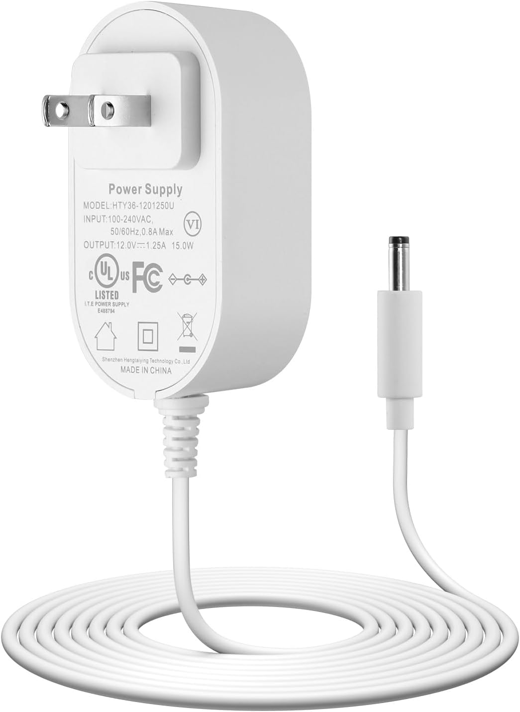 15W Power Adapter for Echo Dot (3rd/4th/5th Gen),Echo Dot with Clock (3rd/4th/5th Gen), Echo Dot Kids Edition, Echo Show 5(1st & 2nd Gen), Echo Spot,Pop, and Fire TV Cube, 5Ft Power Cord-White