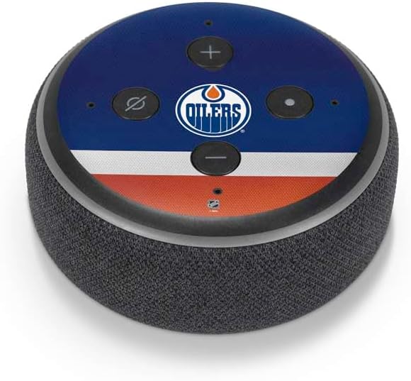 Skinit Decal Audio Skin Compatible with Amazon Echo Dot 3 – Officially Licensed NHL Edmonton Oilers Jersey Design