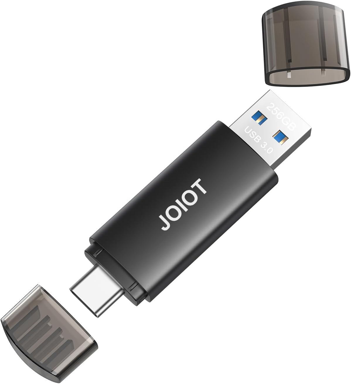 JOIOT 256GB USB C Flash Drive Dual USB 3.0 Flash Drive Type C + USB A Portable Type-C Flash Drive 2-in-1 USB-C Thumb Drive for Smartphone Tablet Computer Mac iPhone 15 Black