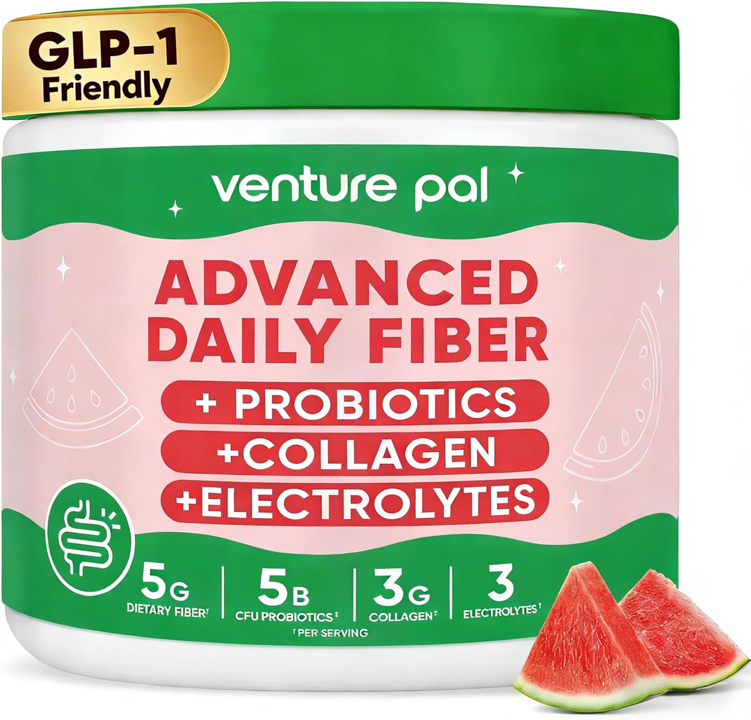 6-in-1 Daily Fiber Powder Supplement, Premium Acacia Fiber for Digestive & Gut Health, Sugar Free, GLP-1 Friendly Fiber Powder with Prebiotic, Probiotics, Collagen Peptides & Electrolytes – For Women