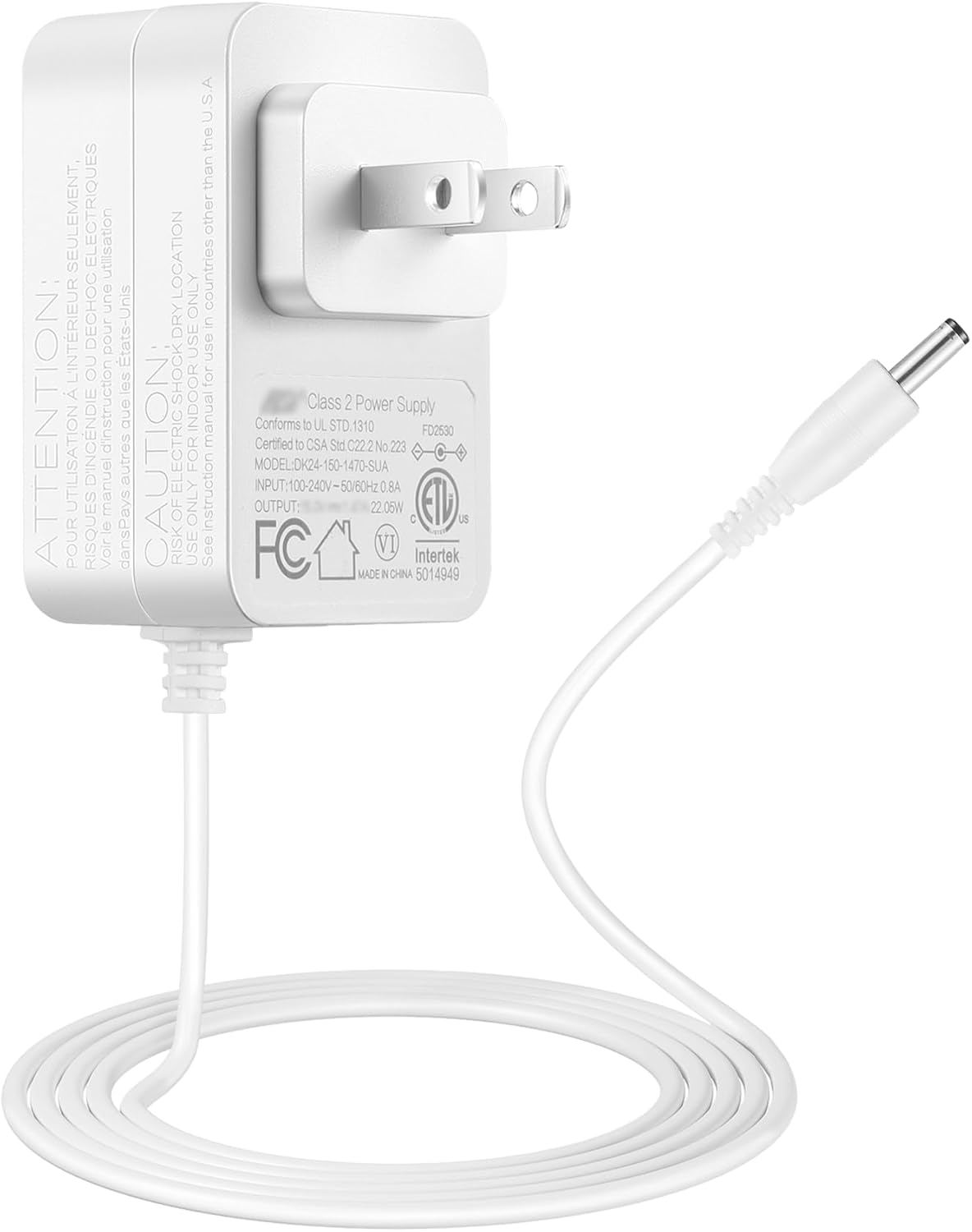 Tonton 22W Power Adapter for Echo Show 5 (3rd Gen) – 6FT Replacement Amazon Echo Charger Power Supply, White