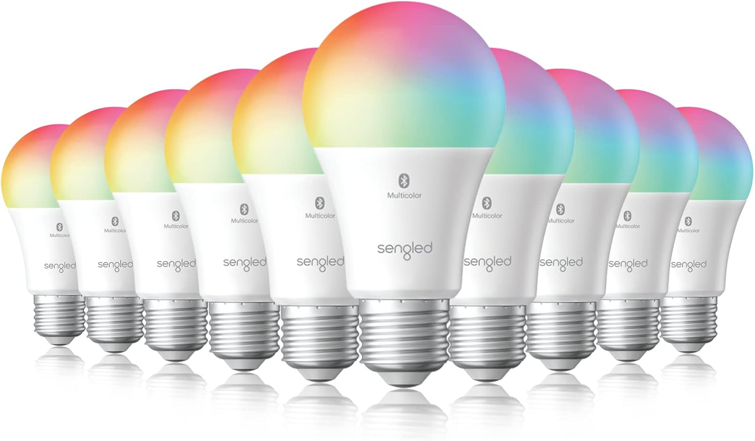 Sengled Alexa Light Bulb, S1 Auto Pairing with Alexa Devices, Color Changing Light Bulbs, Smart Light Bulbs that Work with Alexa, Bluetooth Mesh Smart Home Lighting, E26 60W Equivalent,800LM, 10-Pack