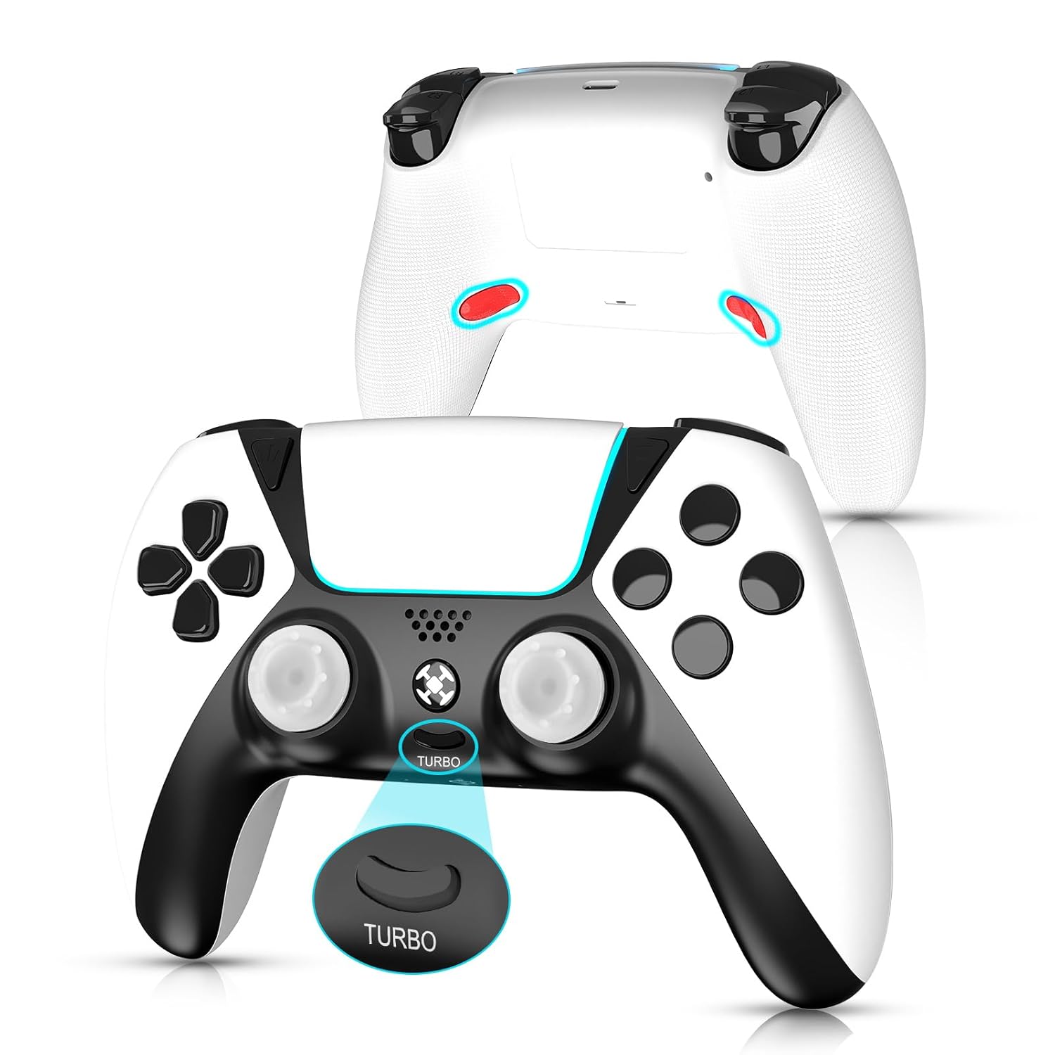 UGAME Replacement for Luna Controller,Ymir Wireless Controller for Fire TV with Back Paddles/Turbo/1200 mAh Power Supply,Mando Made for Luna/PS4/PC,White