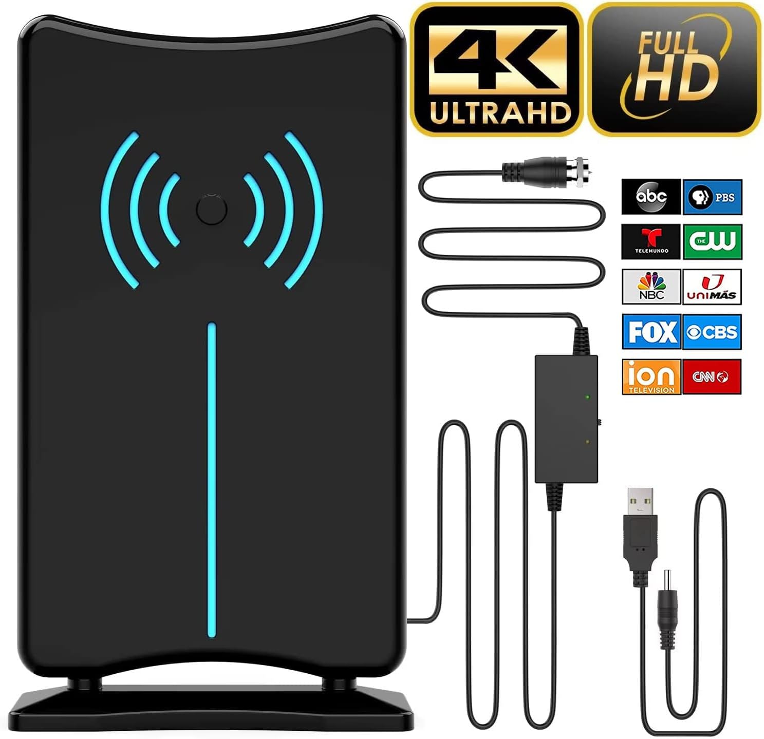 2026 Amplified HD Digital ‘Matrix’ TV Antenna Long 3600+ Miles, Support 4K 1080p Fire tv Stick and All Older TV’s Indoor HDTV Local Channels,16.5ft Coaxial Cable