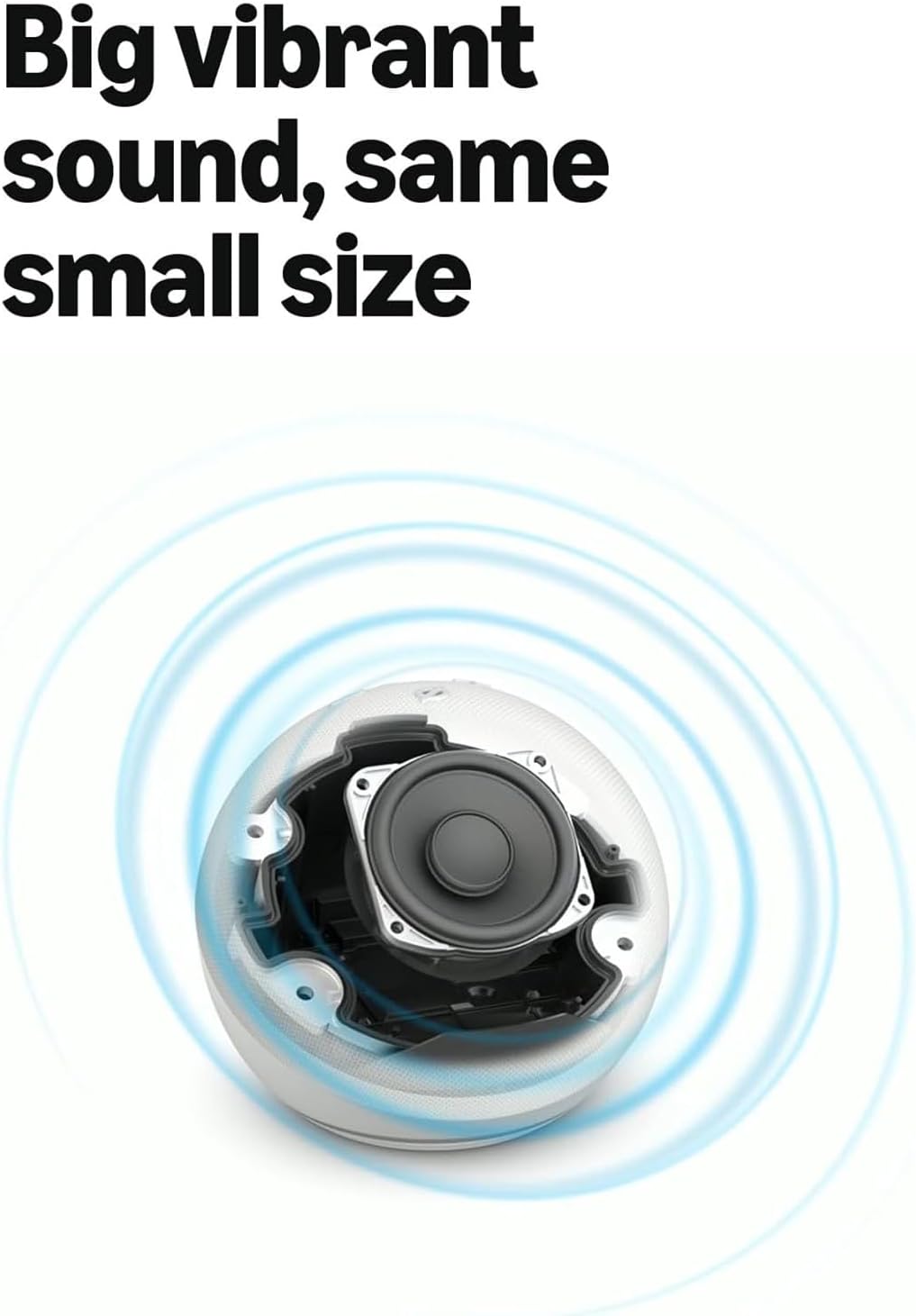 Bluetooth Speaker, Spherical Design, Speaker with Room-Filling Sound and Nearly 3X bass, Great for Living Rooms and Medium-Sized Spaces (Black)