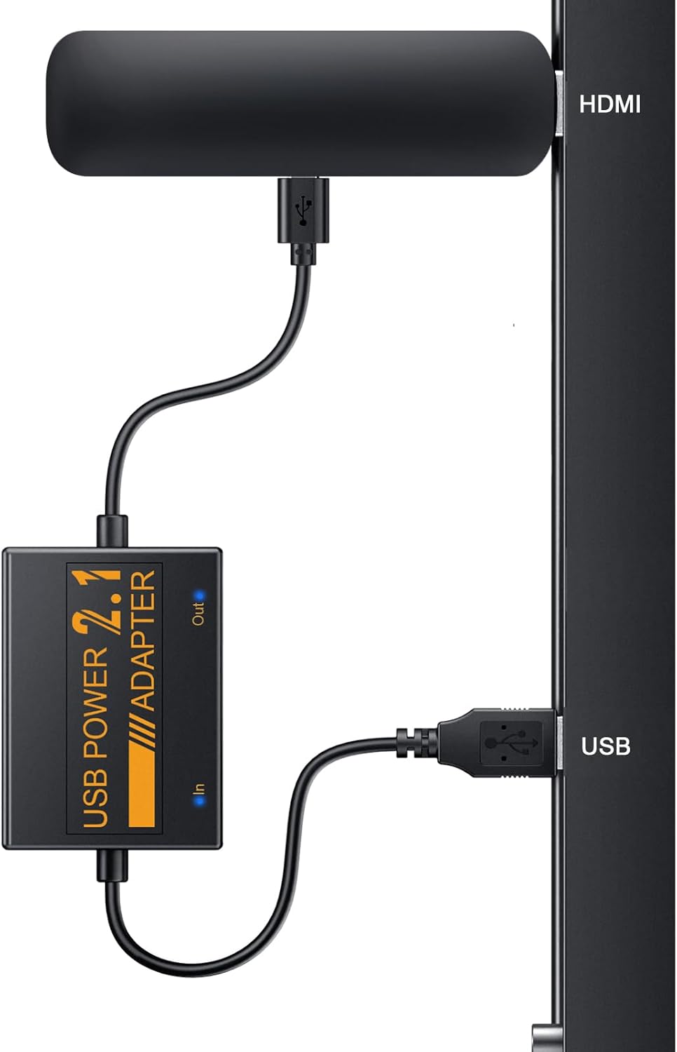 USB Power Cable Adapter for Fire TV Stick, Powers Streaming TV Sticks Directly from TV’s USB Port, 5V/2.1A for FireStick 4K/4K Max, Eliminates AC Adapter Dependency and Declutters Wires