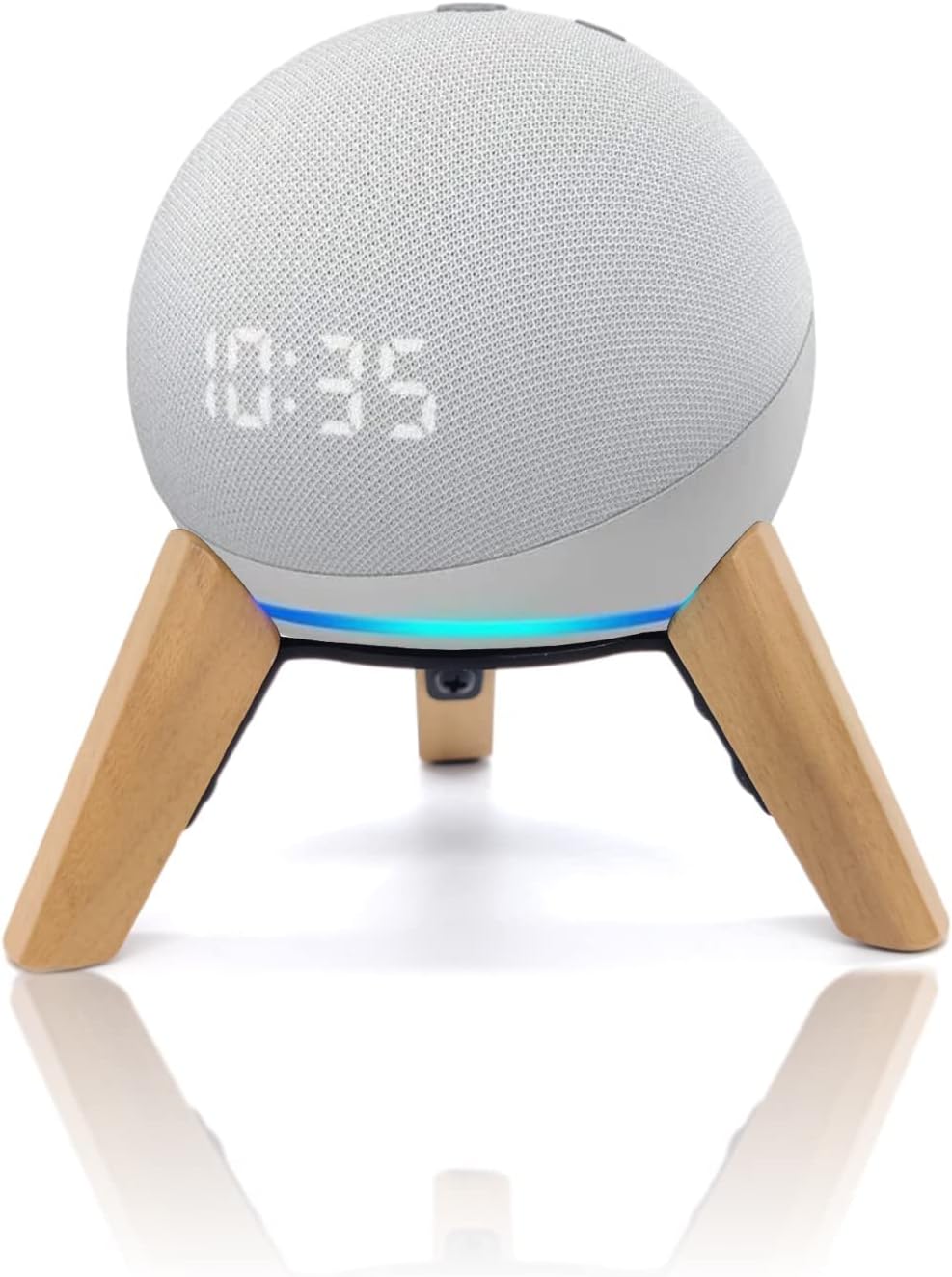 Real Wood Stand for Echo Dots(4th Gen),(5th gen) Speaker,Wooden Mount Accessories Anti-Slip Holder Tripod for Echo Dot (2024 Model),(White Oak)