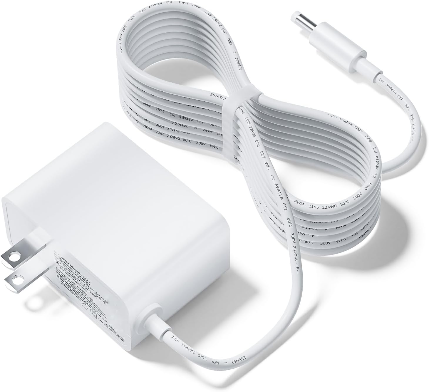 15W Power Cord Replacement for Amazon Echo Dot 3rd/4th Gen, Echo Dot 3rd/4th Kids Edition, Echo Show 5 and Lenovo Smart Clock Essential CD-4N341Y CD-4N342Y, 12V 1.5A AC Power Adapter Supply, White