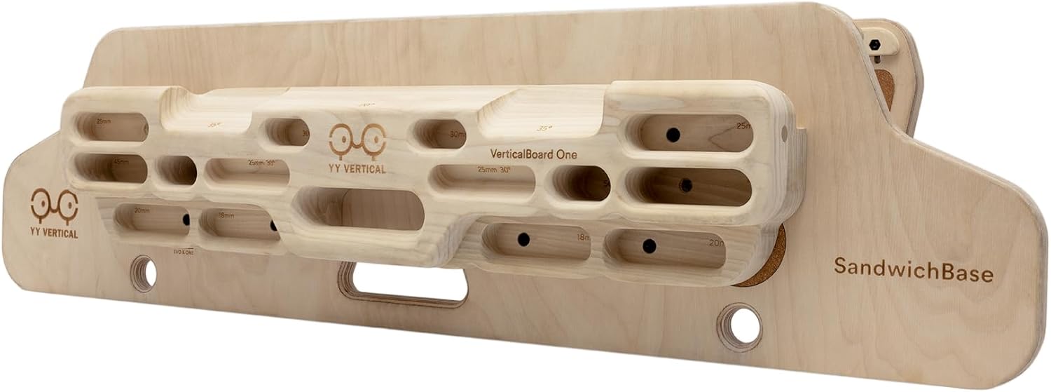 YY Vertical SandwichBase + VerticalBoard One – No-Drill Climbing Hangboard Set for Home Training | Stable, Compact & Easy to Install