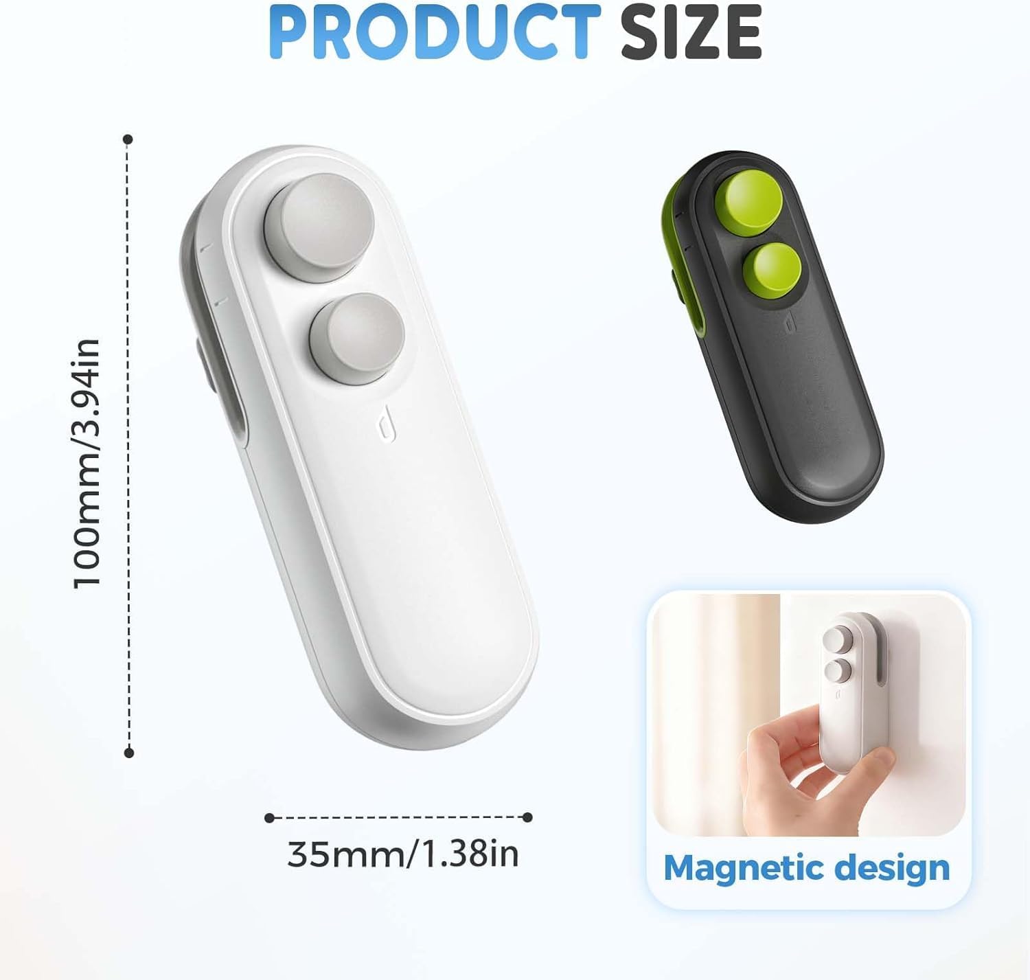 Mini Bag Sealer, 2 in 1 Portable Handheld Vacuum Food Storage Sealer Portable Bag Sealer Heat Seal, Vacuum Food Sealer Bag Sealing Machine for Plastic Bags Snack Bags (White)