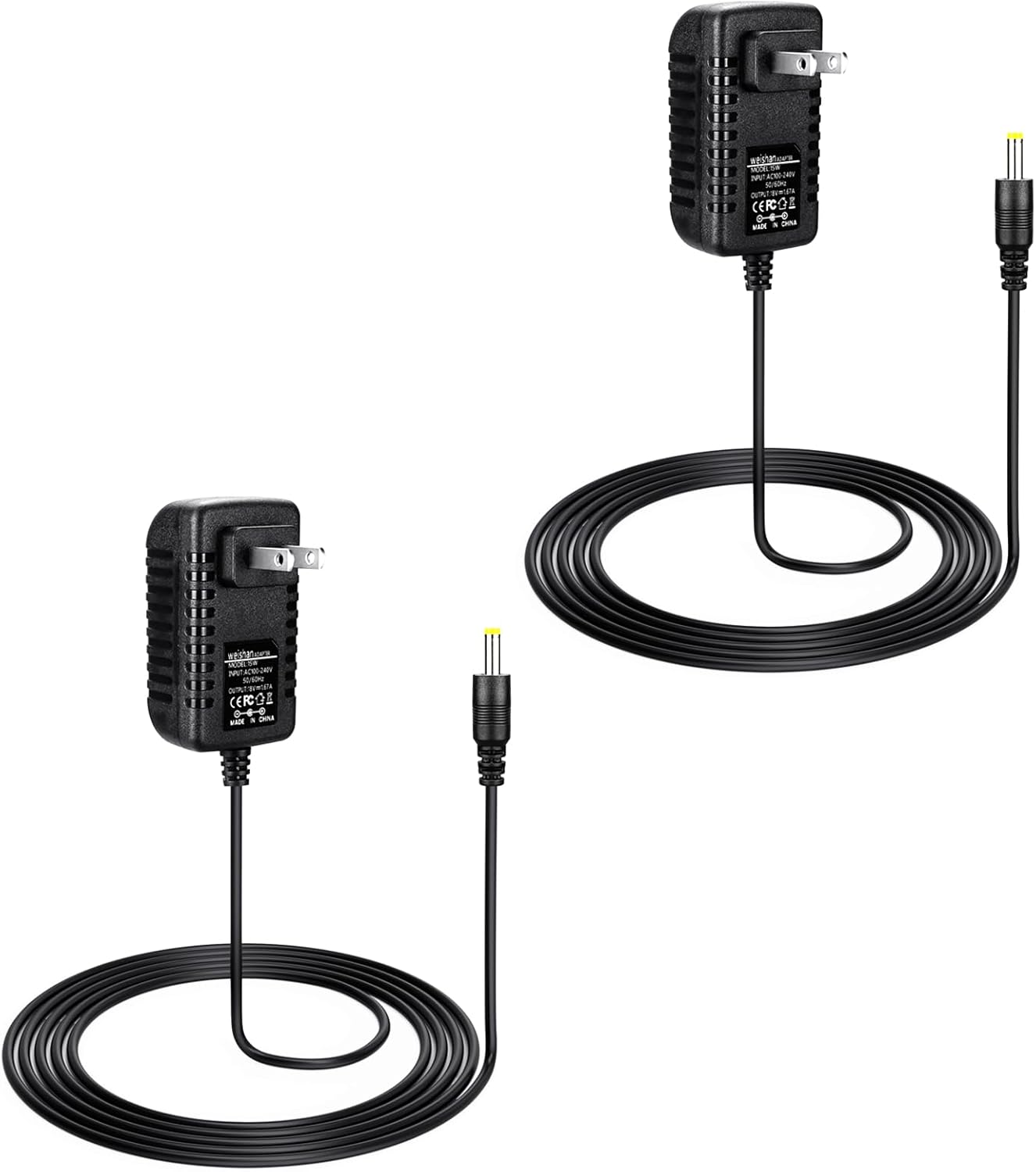 2-Pack 15W Power Cord Adapter Compatible with Echo Pop, Dot 5th, 4th, 3rd Gen, Kids Edition, Spot Smart Speakers – Black Wall Charger Plug Long Cable, 5ft