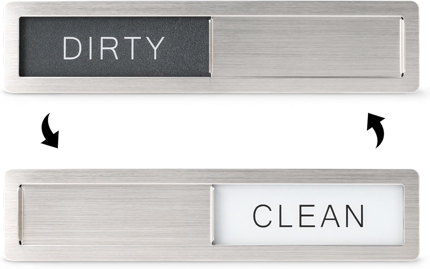 KitchenTour Dishwasher Magnet Clean Dirty Sign, Premium Stainless Steel Clean Dirty Magnet for Dishwasher Funny, Strong Magnet Non-Scratch Dishwasher Sign Kitchen Decor and Accessories