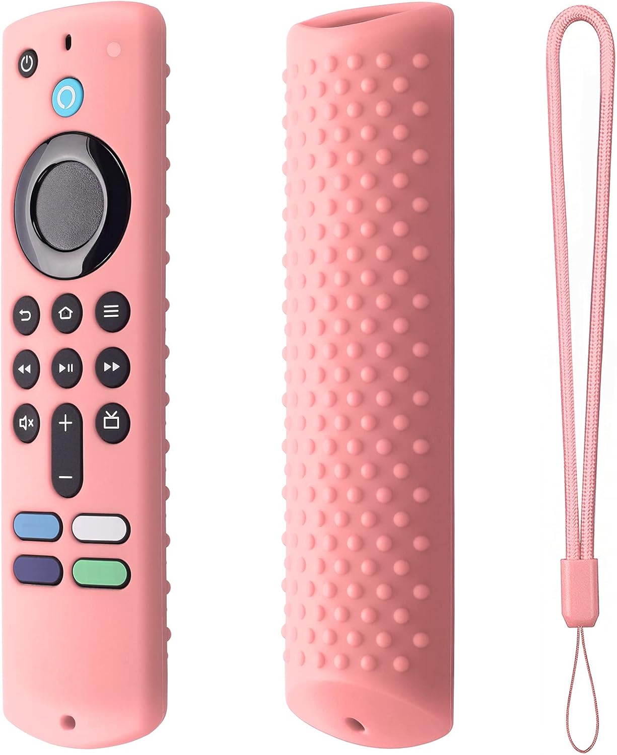 Hi Color Silicone Cover Compatible with 5.6 Inch Fire TV Stick (3rd Gen) Remote Firestick Remote Cover for Firesticksticktv Silicone Protective Case Sleeve(Pink)