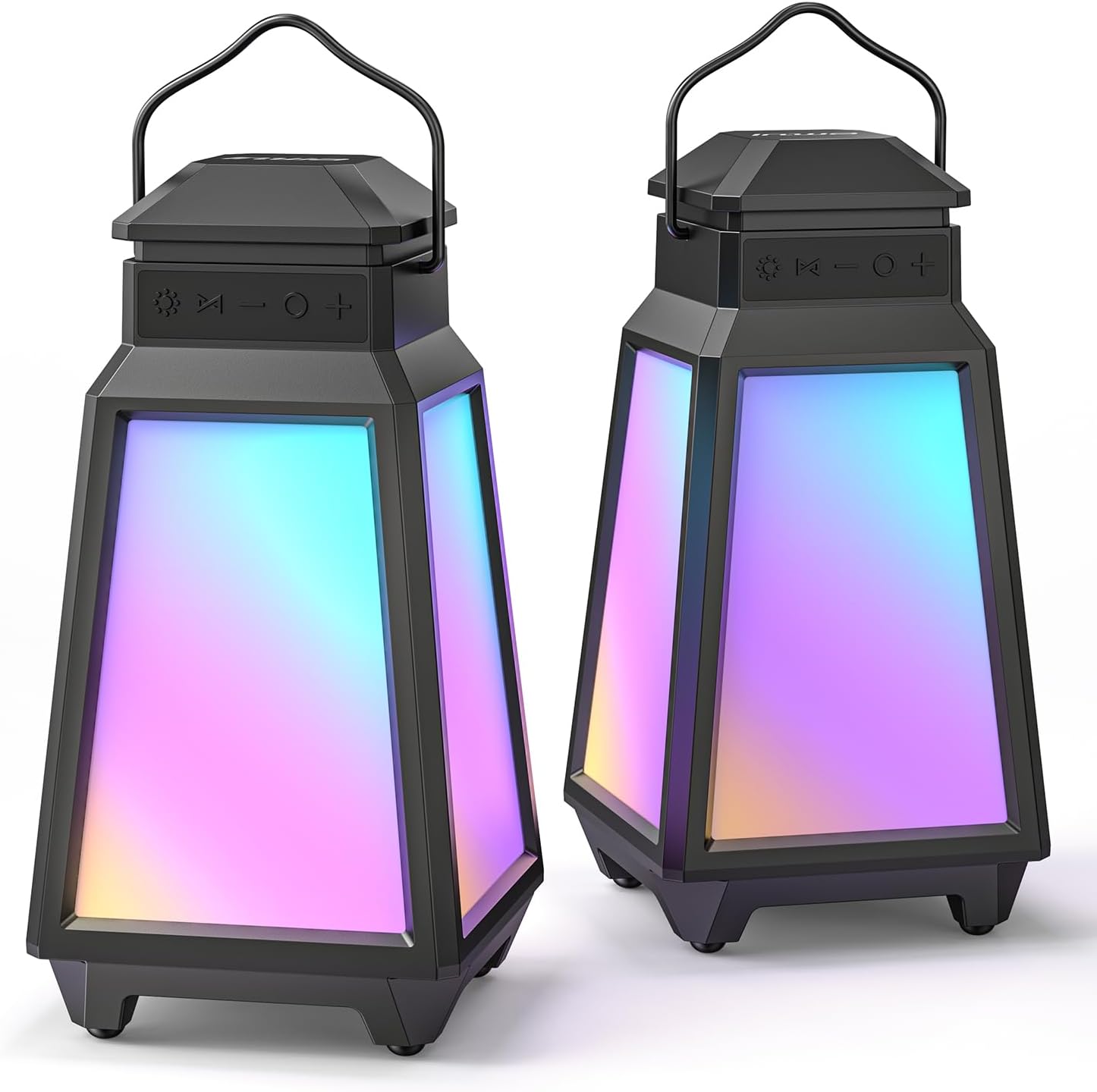 Inwa Outdoor Bluetooth Speakers, Wireless Speaker Sync Up to 100 Speakers, IPX5 Waterproof, Beat-Driven Light Show, Night Light, Compatibility with Phone, Computer, Echo Dot, for Patio, Yard, Pool