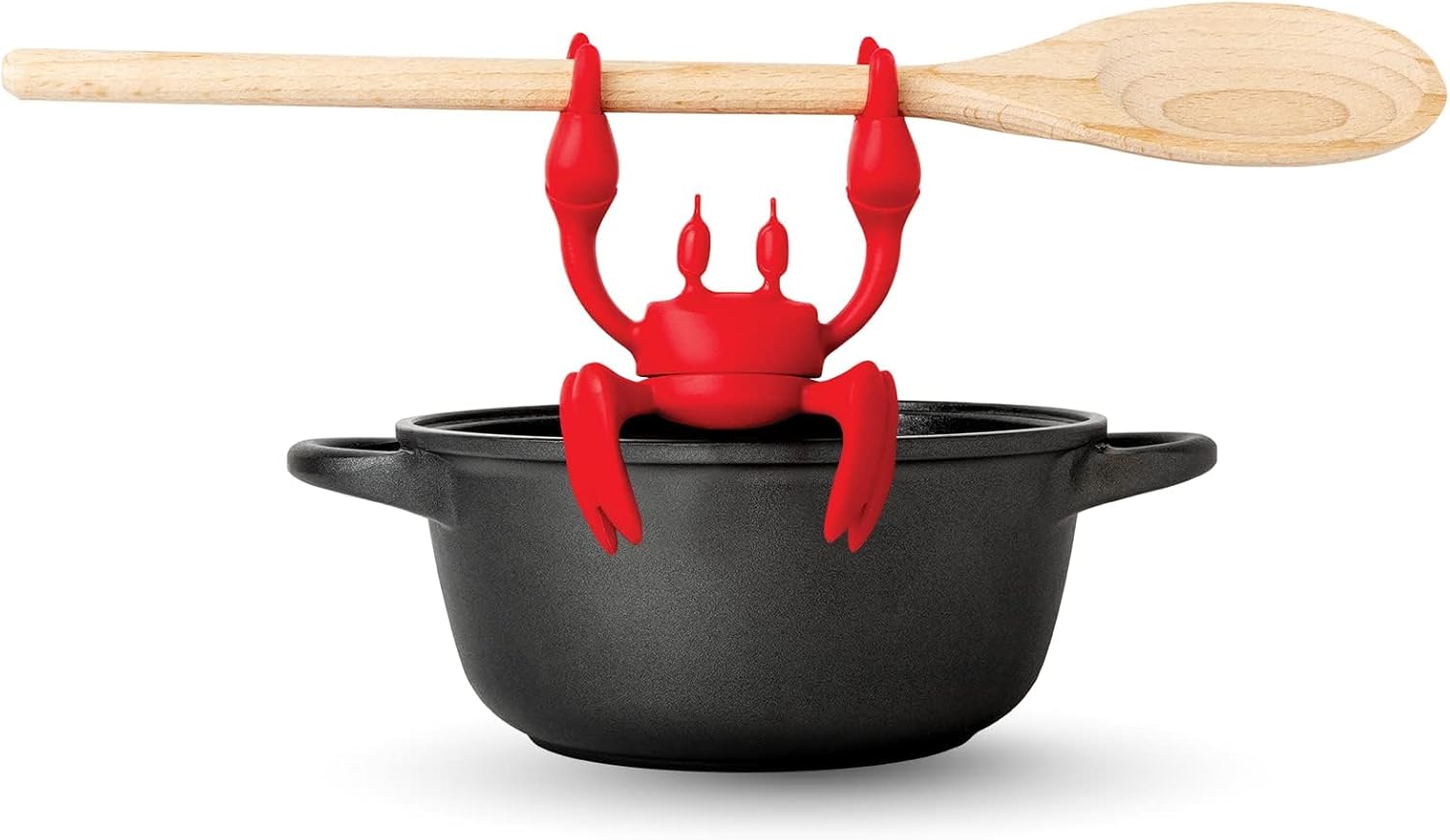 OTOTO Red The Crab Silicone Utensil Rest – Kitchen Gifts, Silicone Spoon Rest – Heat-Resistant Kitchen – Steam Releaser, Chopstick Rests & Holders