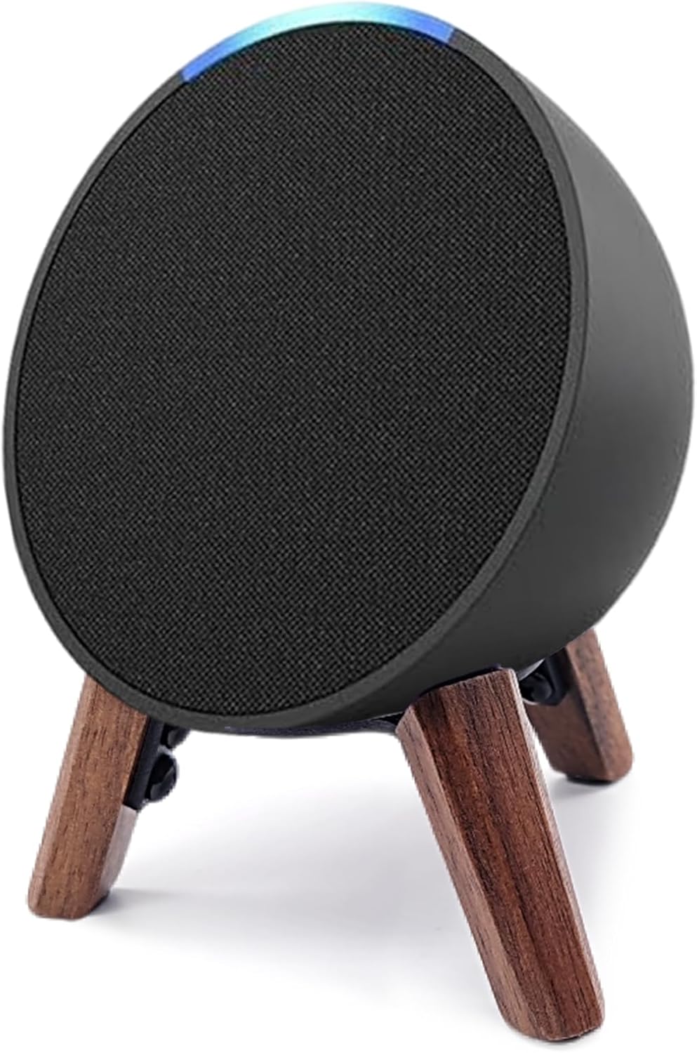 Real Wood Stand for Echo Pop Speaker, Tripod Accessories Holder, Walnut